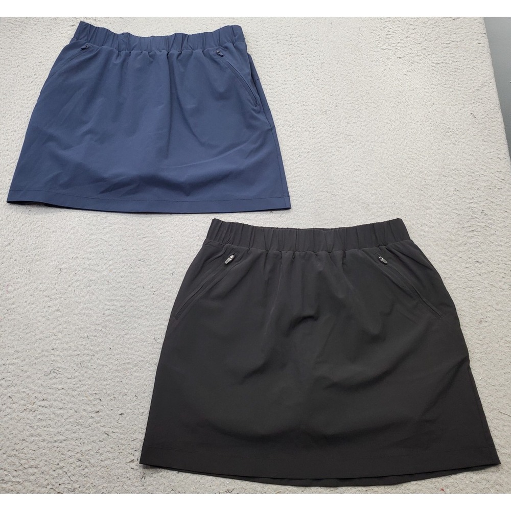 Lot of 2 Lou & Grey Golf Skort Women S Multi Performance Stretch Zip Pockets EUC